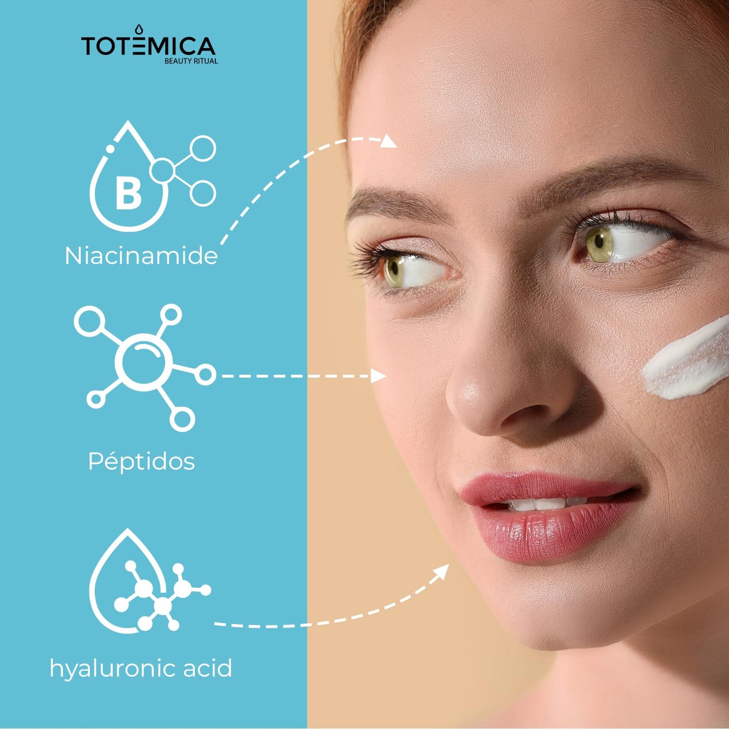 TOTEMICA Anti-Aging Moisturizing Gel with Niacinamide, Hyaluronic Acid & Peptides