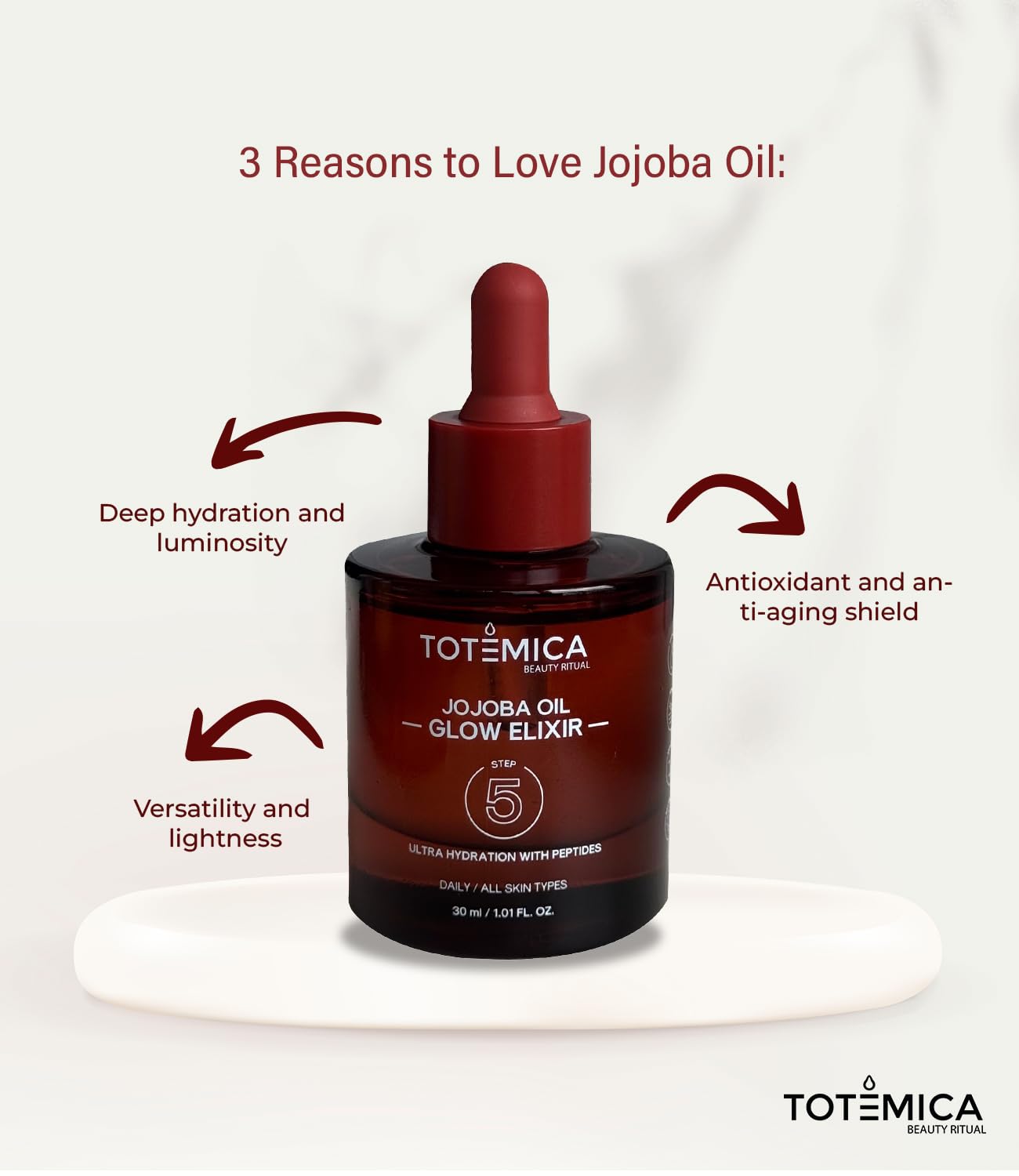 Organic Jojoba Oil Glow Elixir – Hydrating & Anti-Aging face oil with Peptides