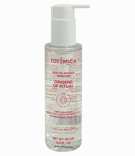 TOTÉMICA Rice Oil Makeup Remover, Vegan Deep Cleansing Oil with Rice Bran & Jojoba